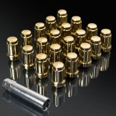 UPGR8 S-series M12X1.5MM 20 Pieces Gold Steel Closed Ended Lug Nuts with Key