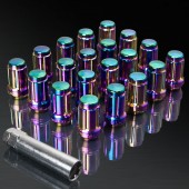 UPGR8 S-series M12X1.5MM 20 Pieces Neo Chrome Steel Closed Ended Lug Nuts with Key